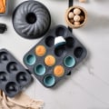 Miniatyrbillede 4 af 5: Morandi Farve Rundt Sæt Kageform Bage Ægge Tærte Dampet Æg Aux