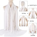 Miniatyrbillede 6 af 6: Silke tørklæde stjal aftenkjole chiffon tørklæder poncho damer elegante kvaster