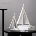 Miniatyrbilde 3 av 5: Moderne, enkle seilbåtornamenter, seilbåt-hvit-stor