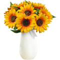 Miniatyrbild 2 av 4: 10 Solrosar Konstgjorda Blommor Realistiska Enstammade, Dekorativa