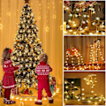 Miniatyrbillede 2 af 5: Farvede lyskæder, 6M 40LED julesnefnuglys USB og