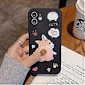 Pikkukuva 2 / 2: Miesten ja naisten luova hauska uutuus heiluva 3D vaaleanpunainen takapuoli eläimet pehmeä TPU silikoni kumipuhelinkotelo, iPhone X/XS||Corgi Butt musta