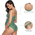 Miniatyrbillede 2 af 3: Solid Kvinders Graviditetsbadedragt Retro Plum Wrap Front Tankini (L)