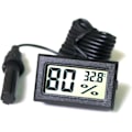 Miniatyrbild 1 av 5: LCD Digital Tuner Inbyggd Termometer Hygrometer med Extern Sond för Kläckare Akvarium Fjäderfä Reptil Svart.