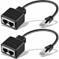 Pikkukuva 1 / 5: 2 kpl RJ45 Ethernet-kaapeliverkon sovitinta Ethernet-jakajasovitin