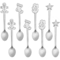 Miniatyrbillede 1 af 5: 8 stk. juleske teskeer, rustfrit stål dessertskeer