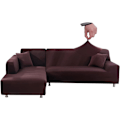 Miniatyrbild 1 av 5: Elastiskt sofföverdrag i spandex, stretchigt sofföverdrag för L-formad soffa