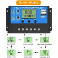 Miniatyrbillede 3 af 5: Solpanel-controller 12v/24v Pwm Auto Parameter Justerbar LCD-skærm Solpanel Batteriregulator Med Dobbelt USB-port 10A