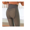 Miniatyrbilde 4 av 4: Høyt liv leggings for kvinner, tykt foret, termiske strømpebukser, varme dame strømpebukser for vinter og kaldt vær (B grå)
