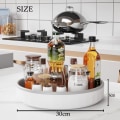 Miniatyrbild 3 av 5: Roterande kryddställ för kök, kryddställ för kök, roterande kryddställ för förvaring av kryddor och burkar i skafferiet, 30 cm kryddställ i plast (vit)