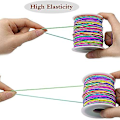 Miniatyrbilde 2 av 5: Elastisk armbåndssnor - Robust regnbue elastisk snor for smykkefremstilling (1MM 100M)