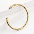 Miniatyrbillede 3 af 5: Kabel Manchet Armbånd Bangles til Kvinder Rustfrit Stål Wire Twiste