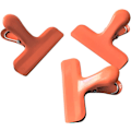 Miniatyrbillede 1 af 5: Croc Jaws Chip Clips Orange. Rustfrit stål. 3 tommer - Pakke med 3