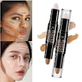 Miniatyrbillede 1 af 2: Dobbeltsidet Highlight & Kontur Stick Make Up Concealer Kit Til 3d Ansigtsformning Krop Formning Make Up