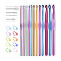 Miniatyrbillede 1 af 5: 33 stk. Multicolor Aluminium Strikkeværktøjssæt med Stumpe Nåle