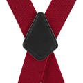 Pikkukuva 2 / 4: Teksturoidut henkselit miehille, säädettävät hihnat, erittäin leveät 5,0 cm henkselit, X-selkä metalliklipseillä (punainen)