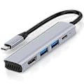 Miniatyrbillede 1 af 5: RYRA 4-i-1 USB 3.0 Type-C Hub til HDMI Adapter 4K PD100W USB C Hub 3.0 til MacBook