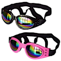 Miniatyrbillede 1 af 5: 2 stk. Hunde Goggles, Justerbar Rem Hunde Goggles Øjenbeskyttelse Til Rejser Ski, Uv-beskyttelse Vandtæt（B）