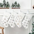 Miniatyrbillede 2 af 5: Hvid Kunstig Pels Jule Strømpe 2-Sæt Julepejs Dekoration