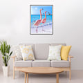 Miniatyrbild 3 av 5: DIY 5D Diamantmålning Röd Fågel Djur, Flamingo Konst Himmel Strand C