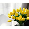 Miniatyrbillede 3 af 3: 20 stk Kunstige Tulipaner Blomster Kunstige Ægte Touch Tulipaner Blomsterbuket Til Bryllupsarrangementer Hjemmedekoration