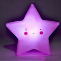 Miniatyrbillede 1 af 5: LED Soveværelse Sengelampe Børneværelse Stjerner Tegneserie Natlampe (Pink)