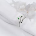 Miniatyrbild 3 av 5: Bladring Dam Justerbar Ring 925 Sterling Silver Fashion Ringar för Kvinnor Finger Ring