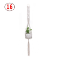 Miniatyrbild 1 av 3: 2 st Macrame växt hängare vit handgjord bomullsrep inomhus utomhus hängande växtkruka（16）
