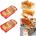 Miniatyrbillede 3 af 5: 2 stk. silikone rektangulær brødform toastbrød, rektangulær form