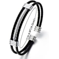 Miniatyrbillede 4 af 4: Mænd Kvinder Rustfrit Stål Twisted Kabel Justerbar Manchet Bangle Br