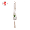 Miniatyrbild 1 av 3: 2 st Macrame Växthängare Vit Handgjord Bomullsrep Inomhus Utomhus Hängande Blomkruka (5)