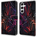 Miniatyrbild 1 av 5: Skal för Samsung Galaxy A16 5G/A16 4G TPU+PU Läder Flip Fodral Red Cracks