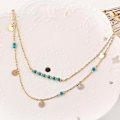 Miniatyrbilde 1 av 3: Kvinners Dame Mote Multilayer Choker Anheng Halskjede Jul Gave Boho Smykker（Gull）