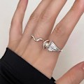 Miniatyrbillede 4 af 6: Enkel perle ring, 2 stk. pigering, justerbar
