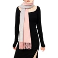 Miniatyrbilde 5 av 5: (ROSA+GRÅ)Cashmere-sjal for kvinner, vinter, reversibel, pashmina, lang