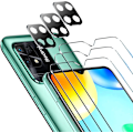 Pikkukuva 1 / 5: 3 kpl Tempered Glass -näytönsuojaa Xiaomi Redmi 10c / Xiaomi Poco C40:lle, 3 kpl takakameran suojaa, 9H kovuus, anti