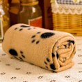 Miniatyrbillede 1 af 3: Hvalpe Tæppe Pude Hund Kat Fleece Tæpper Kæledyr Sove Matte Pad Seng Dække Med Pote (Khaki)