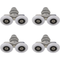 Miniatyrbillede 1 af 5: 4 stk. 25mm dobbelt brusebadsdørsruller brusebadsdørsruller skydedør