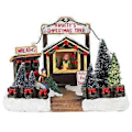 Miniatyrbillede 1 af 4: LED Lys Tårn Julefest Ornament Harpiks Lysende Håndværk Miniature Landsby Huse Julehus