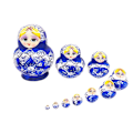 Miniatyrbillede 1 af 5: Blå og hvid porcelæn 10 stk russiske nesting dukker Matryoshka h