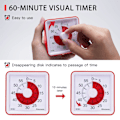 Miniatyrbillede 2 af 5: Visuel timer 60-minutters lydløs nedtællingstimer til børn og voksne Tidsstyringsværktøj til køkken  klasseværelse