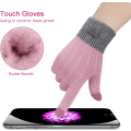 Miniatyrbilde 4 av 5: Dame Touch Screen Strikkede Varme Vinterhansker, Strikkede Elastiske W