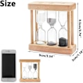 Miniatyrbillede 5 af 5: (Hvid+grå+sort) Timeglas Timer 1+3+5 Minutter Mini Træ Timeglas