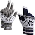 Miniatyrbild 1 av 5: Vinter Stickade Varma Handskar Unisex Pekskärm, Termisk Elastisk Fl