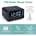 Miniatyrbild 2 av 3: Väckarklockradio för sovrum, stor LCD-digitalklocka med dubbla