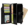 Miniatyrbillede 2 af 5: Damepung RFID Blokerende Ægte Læderpung Bifold Wallet Sort