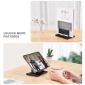 Miniatyrbillede 5 af 5: Justerbar Vertikal Bærbar Stativ til Skrivebord, Notebook Holder Med Telefon Stativ, Desktop Dock 3 I 1 Pladsbesparende Sort