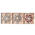 Miniatyrbillede 1 af 5: Ubehandlet DIY træ snefnug ornament træ snefnug hul