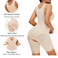 Miniatyrbilde 3 av 5: Midjetrener Bodysuit for kvinner Tummy Control Full Body Shaper Open Bust Shapewear Lår Slankere Korsett（4XL Beige）