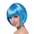 Miniatyrbilde 1 av 5: Lyseblå Wathet kort bob cosplay flapper parykk - syntetisk kostyme